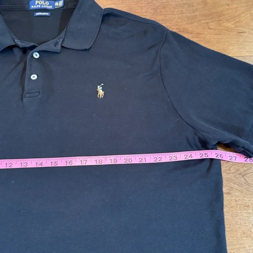 Polo Ralph Lauren Polo‎ Men XXL Black Custom Slim Fit SS Pony Logo Shirt